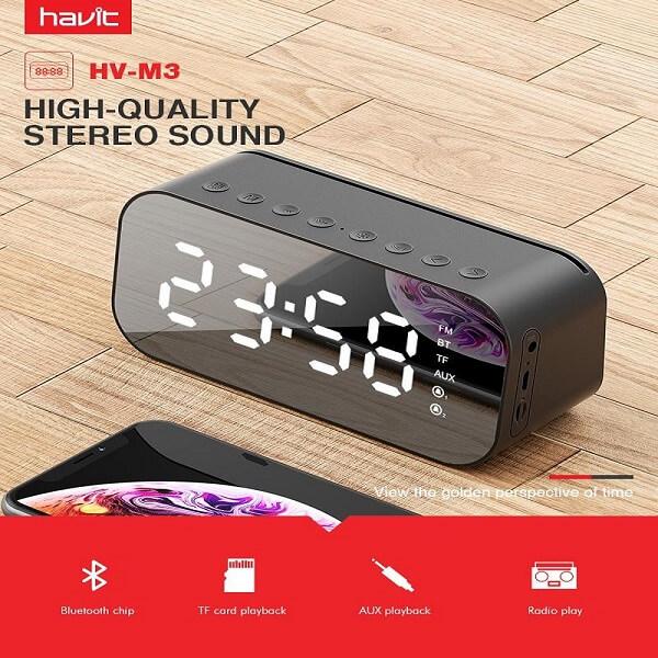 HAVIT Mx701 M3 Bluetooth Speaker & Alarm Clock
