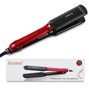 Kemei KM-531 Professional Hair Straightener - Black and Red