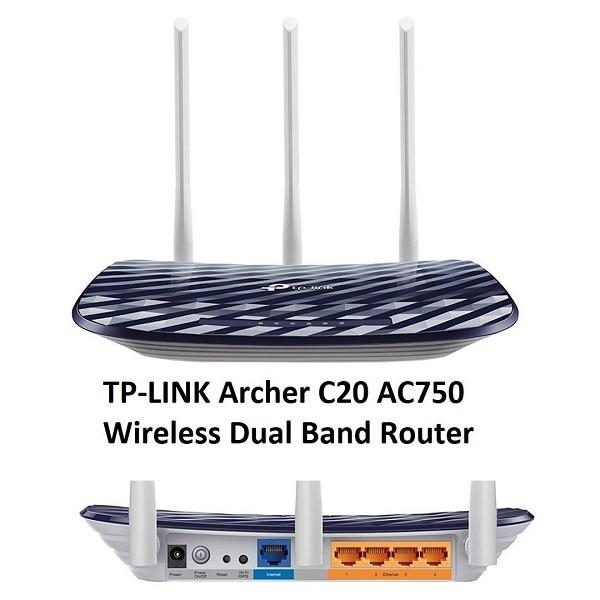 TP-Link Archer C20 AC750 Mbps Ethernet Dual-Band Wi-Fi Router