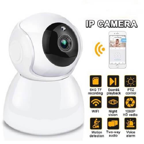 V380 WiFi IP Camera 360° Robotic 720P HD Night Vision Security Camera with Two Way Audio
