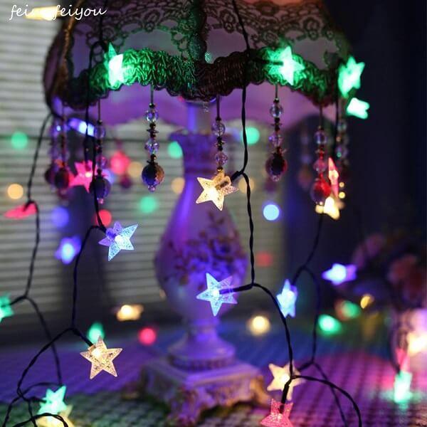 Multicolor 28 Led Star Shape Fairy Lights